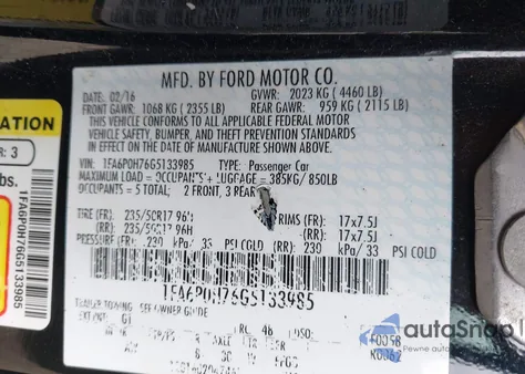 2016 Ford Fusion Se из США, поврежденный, VIN 1FA6P0H76G5133985